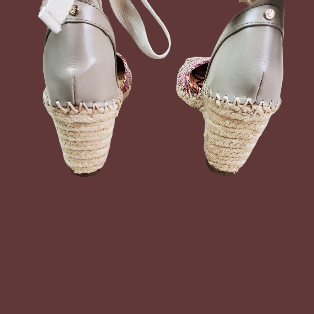 Sam Edelman Patsy Woven Multicolor Ankle Tie Wedg… - image 8